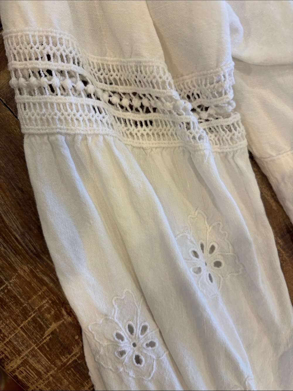 Tommy Bahama Split neck White Eyelet Cotton  Dress Swim Cover Up  L - Picture 7 of 7